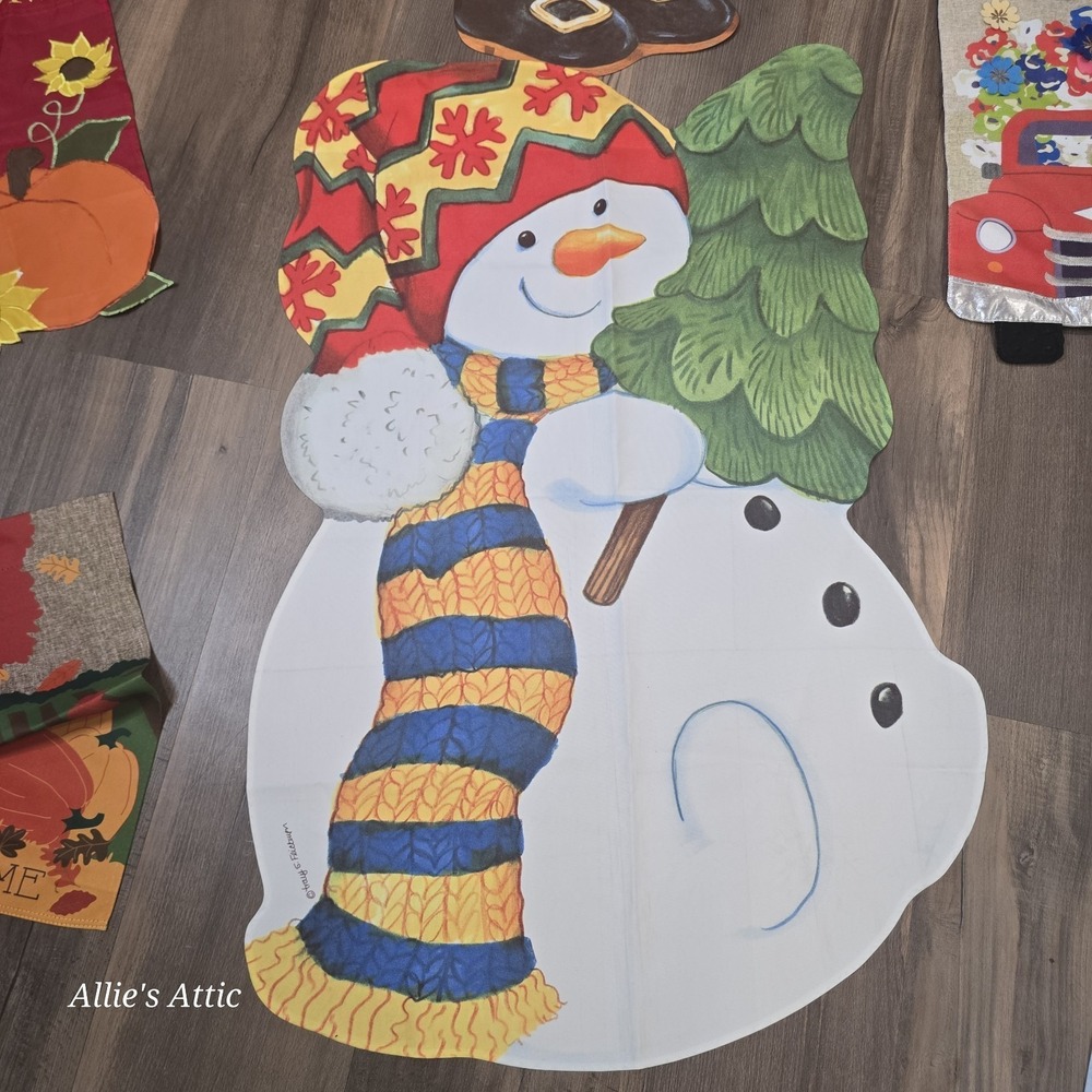 13 Flags Garden Small Large Christmas Santa Snowman Fall Pumpkin Dog Mix Lot - Picture 2 of 9